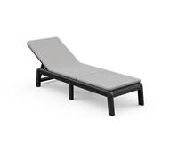 Keter Palma - Chaise Longue de Jardin Pliable avec Coussin Inclus, pour extérieur, terrasses, patios, Jardins, 4 Positions, Couleur Graphite