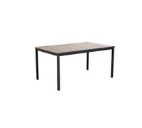 Keter Porto Table de Salle à Manger extérieure pour Jardin et terrasse, 160 x 95 x 75 cm, Convient pour 6 Personnes, Plateau en Finition Effet Bois, Structure en métal Graphite