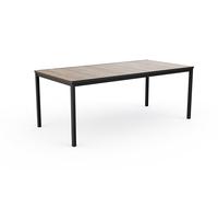 Keter Porto Table de Salle à Manger extérieure pour Jardin et terrasse, 200 x 95 x 75 cm, Convient pour 8 Personnes, Plateau en Finition Effet Bois, Structure en métal Graphite