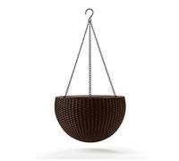 Keter Pot de fleurs d'extérieur sphère à suspendre Café Moka Anthracite Graphite Marron foncé (1, Marron)