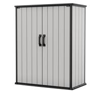 Keter Premier Armoire de rangement - 139.5x77x170cm - Plastique - Gris - Armoire de jardin - montage facile - facile à nettoyer