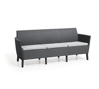 Keter Salemo Canapé d'extérieur 3 Places, Coussins Inclus Graphite