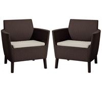 KETER SALEMO DUO Fauteuil (lot de 2 pieces), 74 x 67 x 76 cm, brun/beige 17209040