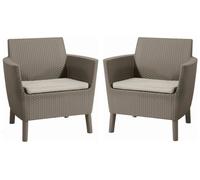 KETER SALEMO DUO Fauteuil (lot de 2 pieces), 74 x 67 x 76 cm, cappuccino/beige 17209040
