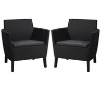 KETER SALEMO DUO Fauteuil (lot de 2 pieces), 74 x 67 x 76 cm, graphite/gris 17209040