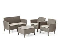 Keter Salemo Salon de Jardin 2 Places Gris Anthracite Cappuccino