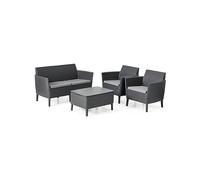 Salon de jardin - KETER - Salemo Lounge Anthracite - Résine - Gris - 2 places - Non déhoussable - 63 cm