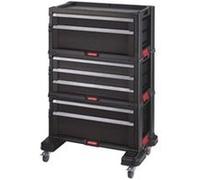 KETER Servante a outils 7 tiroirs - Modulable avec verouillage centralisé - 60 x 38 x 83 cm sur roulettes Neutre G