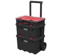 KETER 250927 Stack n Roll Boîte à outils vide noir