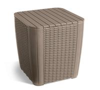 Keter Table d'Appoint Jardin Osier Rond Cappuccino Meuble Rangement Terrasse Ket