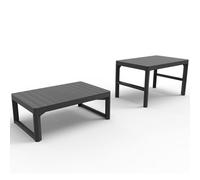 Allibert Lyon table graphite en osier plat