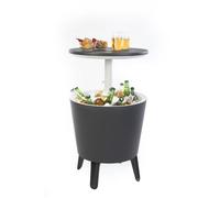 Keter Table glacière cool bar, table d'appoint, table cocktail en résine, Gris - 30L - 49.5x49.5x57