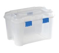 Keter Boîte de rangement TOTEM 60L (243696) – transparent bleu – 59,6×39,5×37 cm