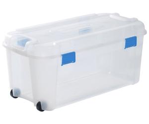 KETER | Totem 80L Avec 2 Roulettes, Transparent, totem, 79,5x39,5x37,1 cm