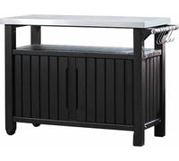 Keter Unity XL table d'appoint / table barbecue 2 portes graphite 134x52x90cm