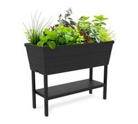 Keter Urban Bloomer Jardinière surélevée d’extérieur d’Herbes aromatiques de 50 litres avec jauge d'arrosage Automatique et Bouchon de Drainage, Gris foncé