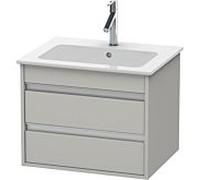 Ketho Duravit vasque KT642800707 60 x 47,5 cm, gris béton mat, 2 tiroirs, suspendu