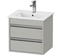 Ketho Duravit vasque KT644400707 50x41,2x48cm, 2 tiroirs, suspendu, gris béton mat