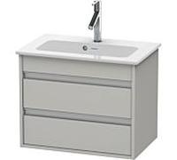Ketho Duravit vasque KT645200707 60 x 38,5 cm, gris béton mat, 2 tiroirs, suspendu