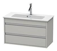 Ketho Duravit vasque KT645300707 80 x 38,5 cm, gris béton mat, 2 tiroirs, suspendu