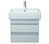 Ketho Duravit vasque KT663601818 55 x 44 cm, blanc mat, 2 tiroirs, suspendu