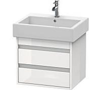 Duravit Ketho Meuble sous-lavabo suspendu 6636, 2 tiroirs, 550mm, pour Vero, Couleur (avant/corps): DÃ©cor blanc brillant - KT663602222