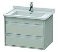 Ketho Duravit vasque KT664300707 65 x 45,5 cm, gris béton mat, 2 tiroirs, suspendu