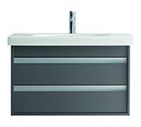 Ketho Duravit vasque KT664704949 80 x 45,5 cm, graphite mat, 2 tiroirs, suspendu