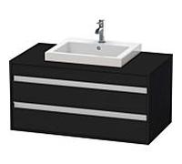 Ketho Duravit vasque KT675501616 100 x 55 cm, chêne noir, pour vasque à encastrer au milieu, 2 tiroirs