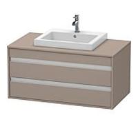 Ketho Duravit vasque KT675504343 100 x 55 cm, basalte mat, pour vasque à encastrer au milieu, 2 tiroirs