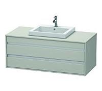 Ketho Duravit vasque KT675600707 120 x 55 cm, gris béton mat, pour vasque à encastrer au milieu, 2 tiroirs