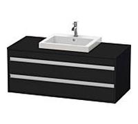 Ketho Duravit vasque KT675601616 120 x 55 cm, chêne noir, pour vasque à encastrer au milieu, 2 tiroirs
