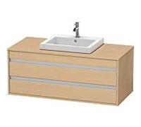 Ketho Duravit vasque KT675603030 120 x 55 cm, chêne naturel, pour vasque à encastrer au milieu, 2 tiroirs