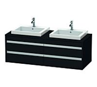 Ketho Duravit vasque KT6757B1616 140x55x49,6cm, pour vasque à encastrer, 4 tiroirs, découpe des deux côtés, chêne noir