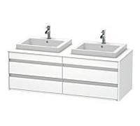 Duravit Vasque à encastrer Ketho KT6757B1818 140×55×49,6 cm, 4 tiroirs, découpe double, blanc mat
