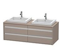 Duravit Meuble sous-lavabo suspendu Ketho 6757 KT6757B4343 1400 mm 4 tiroirs 2 vasques Basalte mat