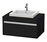 Ketho Duravit vasque KT679401616 80 x 55 cm, chêne noir, pour 2000 , coulissant match2, suspendu