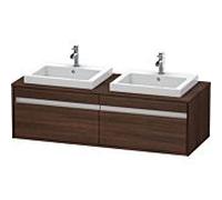 Duravit Ketho Meuble sous-lavabo suspendu 6797, 2 tiroirs, 1400mm, pour 2 lavabos encastrÃ©s, des deux cÃŽtÃ©s, Couleur (avant/corps): DÃ©cor marron foncÃ© - KT6797B5353