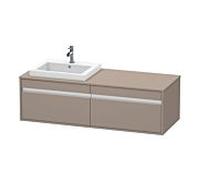 Duravit Ketho Meuble sous-lavabo suspendu 6797, 2 tiroirs, 1400mm, pour 1 lavabo encastrÃ©, gauche, Couleur (avant/corps): DÃ©cor basalte mat - KT6797L4343