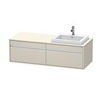 Ketho Duravit vasque KT6797R9191 140x55x42,6cm, vasques à encastrer, 2 coulissants, découpe à droite, Taupe