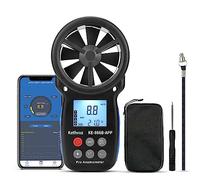 Kethvoz Bluetooth Anémomètre, Professionnel Mesureur de Vitesse du Vent avec Enregistreur de Données Mesure Débit d'Air Vitesse 0.3~30m/s, KE-866BAPP Windmesser avec étui d'anémomètre inclus