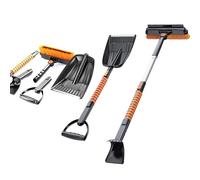 Kethvoz Ice Scraper Pelle à Neige, Brosse Neige Grattoir Glace pour Voiture, Snow Brush Pliable avec Manche Extensible 106cm,Balai Pivotant à 180° pour Déneiger