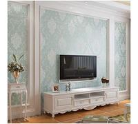 KeTian Européen Luxueux Style 3D Poudre de Perles Damas Rouleau de Papier Peint Non Tissé Pour Salon Chambre Hôtel Papier Peint Lumière Bleu Clair 1.73 'de L x 32.8'L = 57 pieds carrés