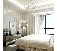 KeTian Papier peint moderne minimaliste rayé en PVC pour chambre à coucher et salon, Intissé, Cream&Silver, 0.53m (1.73' W) x 10m(32.8'L)=5.3m2 (57 sq.ft)