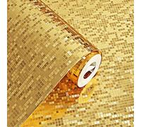 KeTian - Rouleau de papier peint de fond épais et moderne en feuille dorée type mosaïque de Luxe pour Plafond d’Hôtel/Décoration/Bar - Rouleau de Papier Peint doré de 0,53 m (l) x 10 m (L) = 5,3 m2