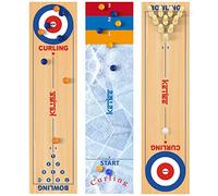 KETIEE 3 en 1 Jeu de Curling de Table, 120x30cm Jeu de Table de Curling et de Jeu de Palets, Set de Table de Bowling, Jeu de Curling pour Les Familles, Jeu de Table de Table pour Toute la Famille