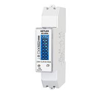 KETLER - KE10006 : Compteur électrique modulaire - Monophasé 100 A - Certifié MID - Remise à zéro partielle - Simple tarif - Affichage LCD