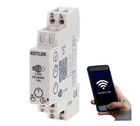 KETLER - KE1608W : Compteur contacteur électrique - Monophasé 10 A - WIFI - Mesure directe - Compatible SMART LIFE et TUYA