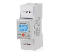 KETLER - KE8003 : Compteur électrique modulaire - Monophasé 80 A - Remise à zéro partielle - Sortie d'impulsion - Affichage LCD
