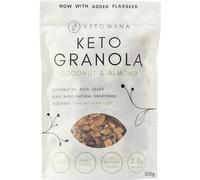 Keto Hana Noix de coco et d'amande cétin granola régime végétalien sans céréales, sans produits laitiers, sans sucres raffinés, sans gluten, 1,1 g, céréales de petit-déjeuner - 300 g